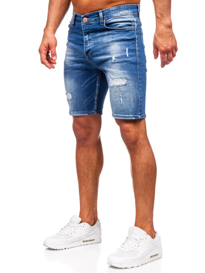 Uomo Pantaloncini in jeans Blu scuro Bolf 0592