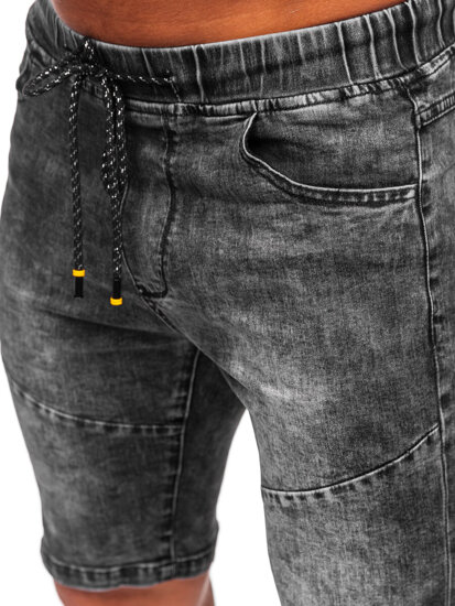 Uomo Pantaloncini in jeans Nero Bolf TF174