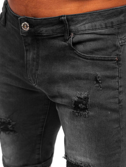 Uomo Pantaloncini in jeans Nero Bolf TF195