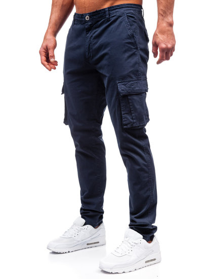 Uomo Pantaloni cargo Blu scuro Bolf J700