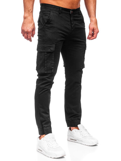 Uomo Pantaloni cargo jogger Nero Bolf MP0202N