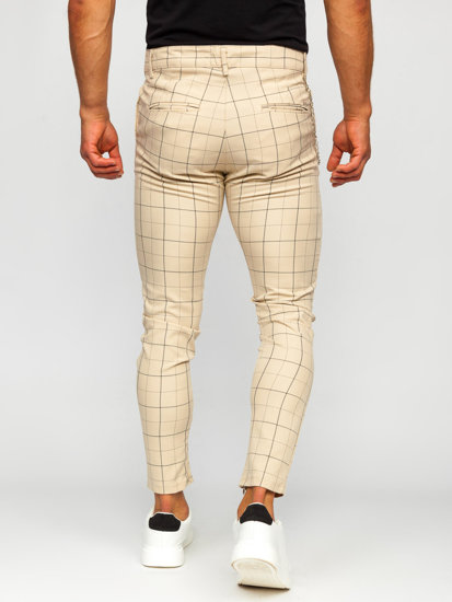 Uomo Pantaloni chino a quadri Beige Bolf 0060