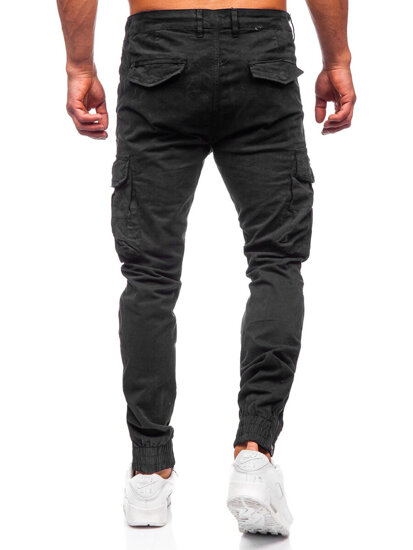 Uomo Pantaloni da jogging cargo Nero Bolf 2233