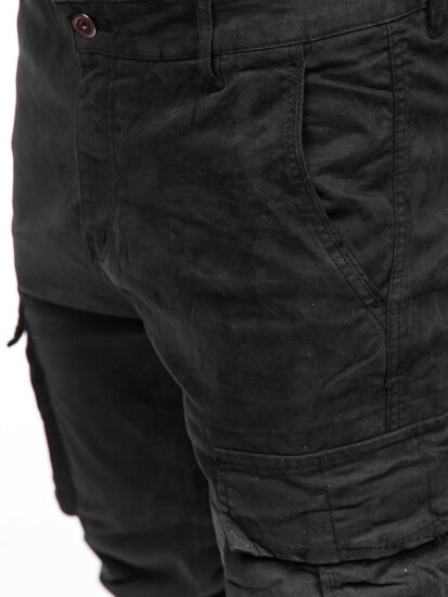 Uomo Pantaloni da jogging cargo Nero Bolf 2233