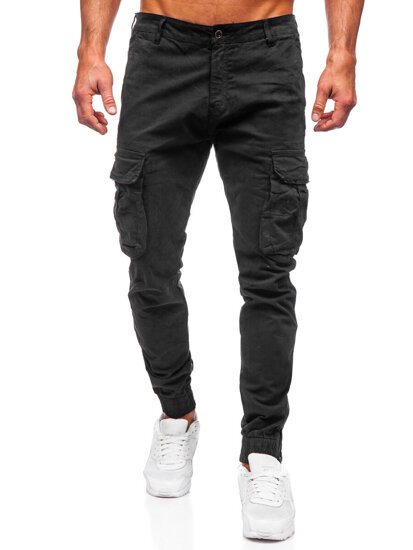 Uomo Pantaloni da jogging cargo Nero Bolf 2233