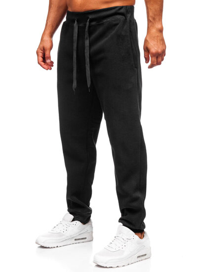 Uomo Pantaloni da jogging spessi Nero Bolf MS002