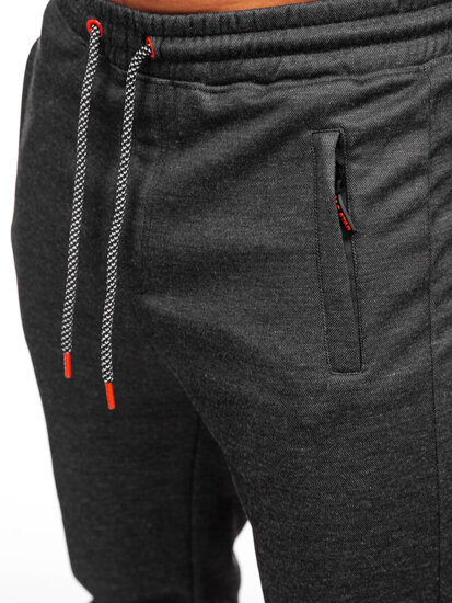 Uomo Pantaloni di tuta caldi Nero Bolf Q1081