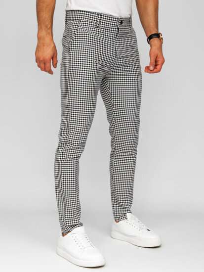 Uomo Pantaloni eleganti a quadri Nero Bolf 184143