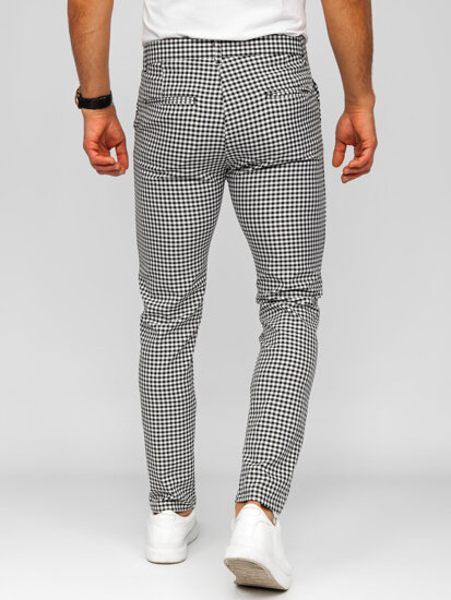 Uomo Pantaloni eleganti a quadri Nero Bolf 184143