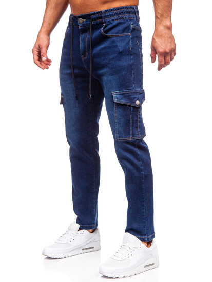 Uomo Pantaloni in jeans cargo blu scuro Bolf 8135