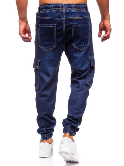 Uomo Pantaloni in jeans cargo jogger blu scuro Bolf 8113