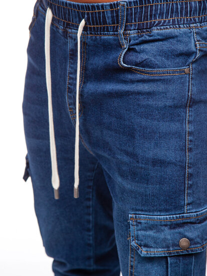 Uomo Pantaloni in jeans cargo jogger blu scuro Bolf 8118