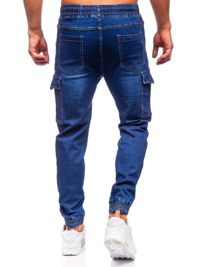 Uomo Pantaloni in jeans cargo jogger blu scuro Bolf 8123