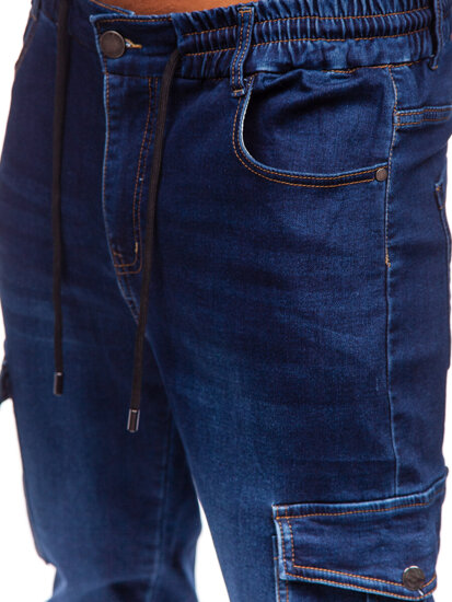 Uomo Pantaloni in jeans cargo jogger blu scuro Bolf 8132