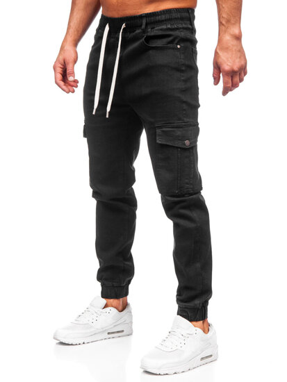 Uomo Pantaloni in jeans cargo jogger nero Bolf 8110