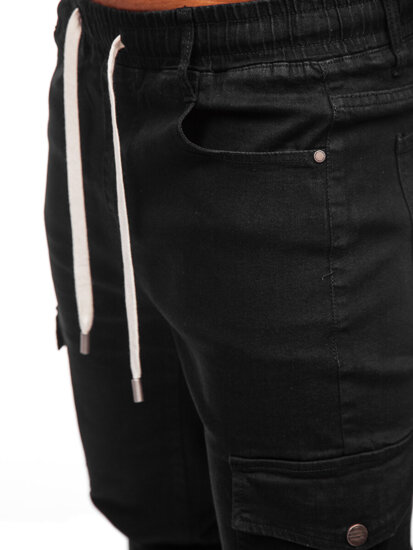 Uomo Pantaloni in jeans cargo jogger nero Bolf 8110