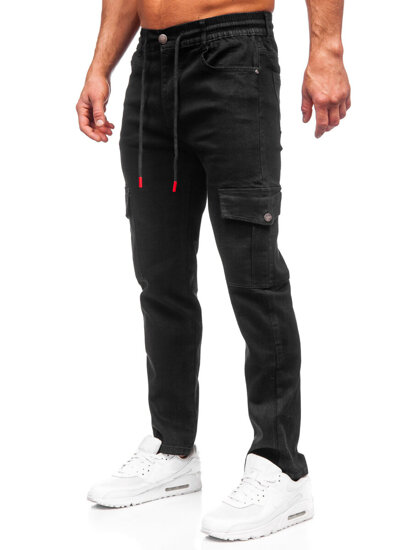 Uomo Pantaloni in jeans cargo nero Bolf 9503