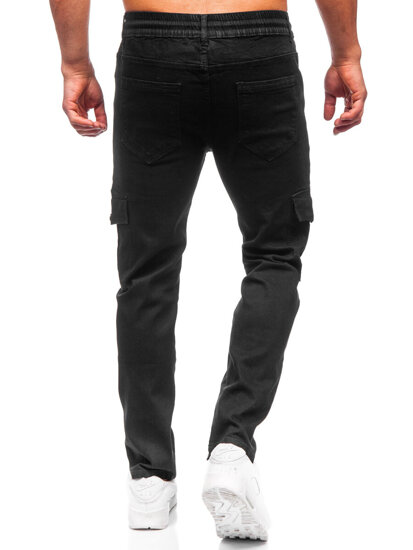 Uomo Pantaloni in jeans cargo nero Bolf 9503