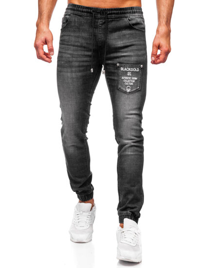 Uomo Pantaloni in jeans jogger Nero Bolf MP0090N