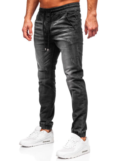 Uomo Pantaloni in jeans jogger Nero Bolf MP0135N