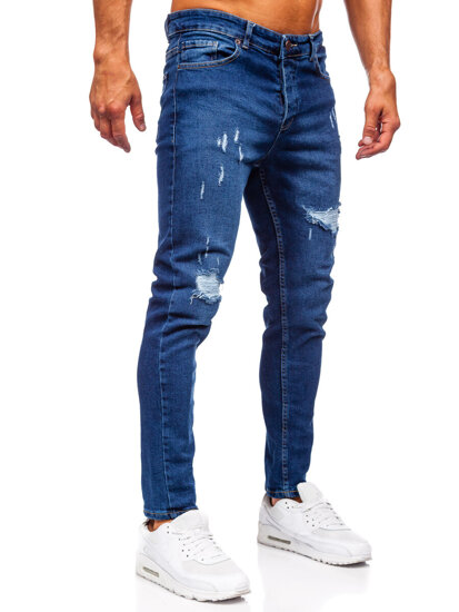 Uomo Pantaloni in jeans slim fit Blu scuro Bolf 6569-1