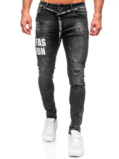 Uomo Pantaloni in jeans slim fit Nero Bolf TF277