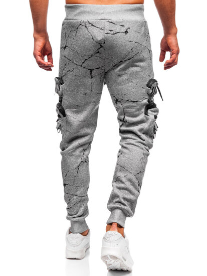 Uomo Pantaloni jogger cargo da tuta caldi Grigio Bolf HSS339