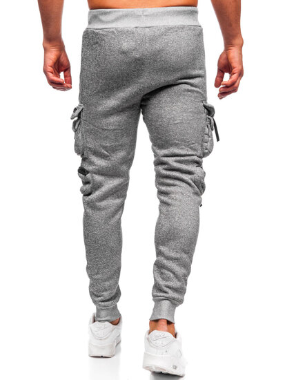 Uomo Pantaloni jogger cargo da tuta caldi Grigio Bolf HSS361