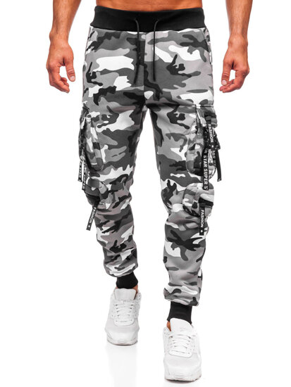 Uomo Pantaloni jogger cargo da tuta caldi Grigio Bolf HSS453