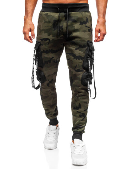 Uomo Pantaloni jogger cargo da tuta caldi Khaki Bolf HSS112