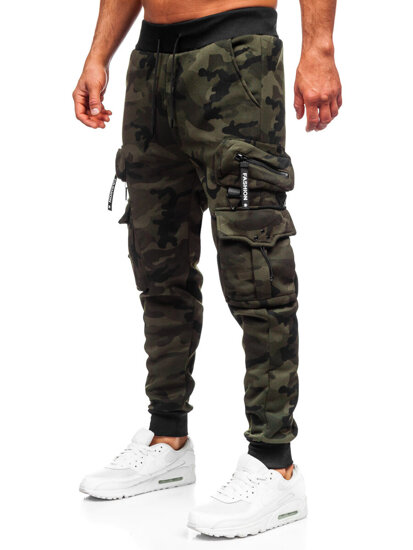 Uomo Pantaloni jogger cargo da tuta caldi Khaki Bolf HSS353