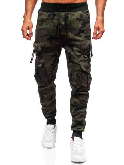 Uomo Pantaloni jogger cargo da tuta caldi Khaki Bolf HSS353