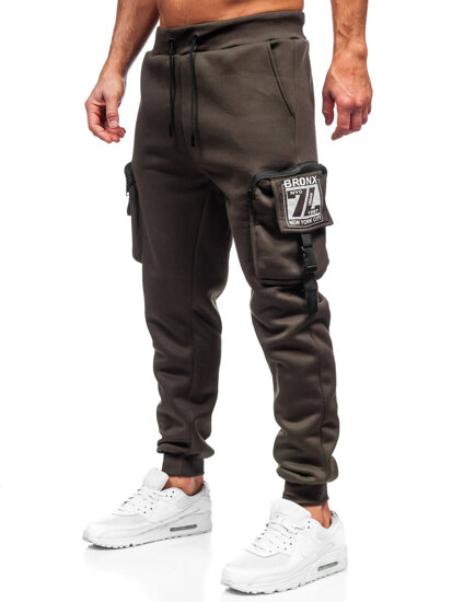 Uomo Pantaloni jogger cargo da tuta caldi Verde Bolf K23