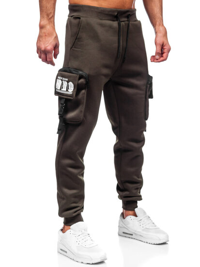 Uomo Pantaloni jogger cargo da tuta caldi Verde Bolf K23