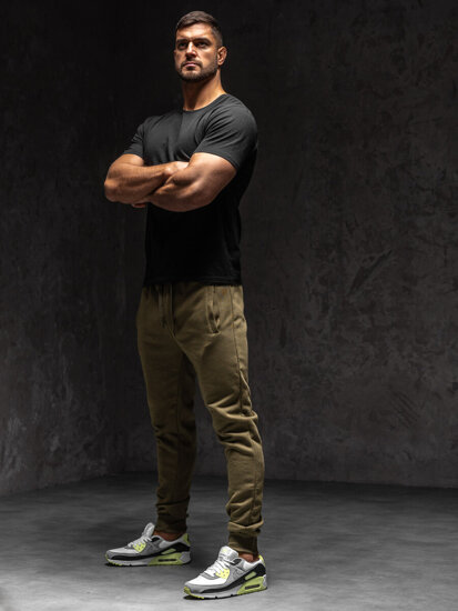 Uomo Pantaloni jogger da tuta Khaki Bolf XW01-C