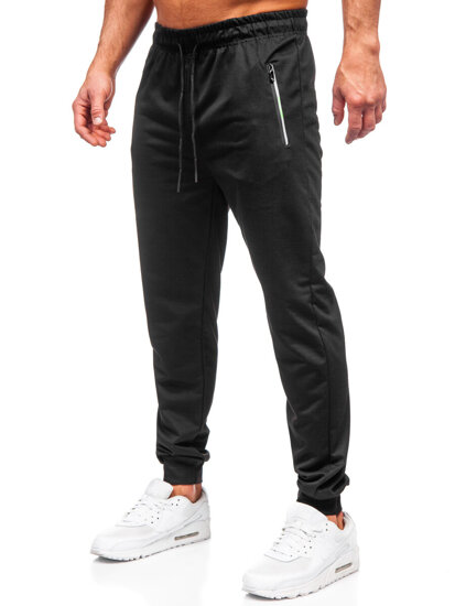 Uomo Pantaloni jogger da tuta Nero Bolf JX6108