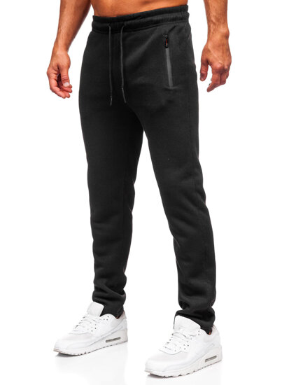 Uomo Pantaloni jogger da tuta spessi Nero Bolf JX6212