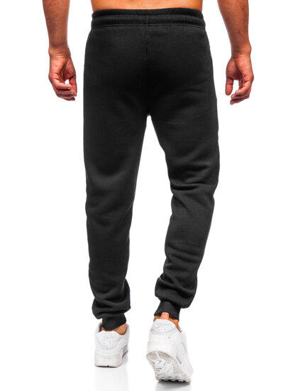 Uomo Pantaloni jogger da tuta spessi Nero Bolf JX6217