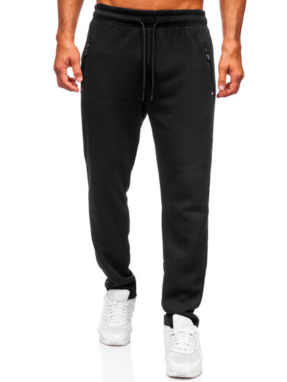 Uomo Pantaloni jogger da tuta spessi Nero Bolf JX6278