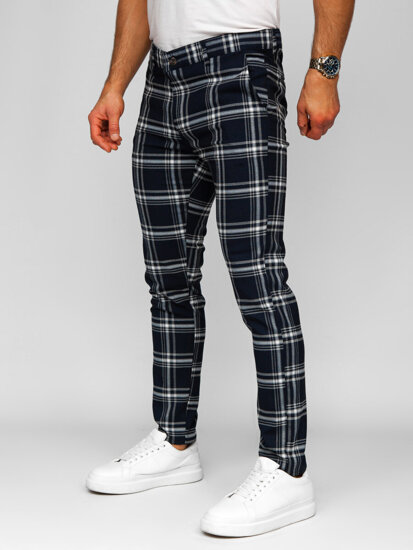 Uomo Pantaloni joggers a quadri Blu scuro Bolf 184144