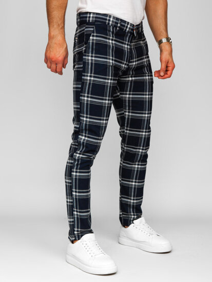 Uomo Pantaloni joggers a quadri Blu scuro Bolf 184144