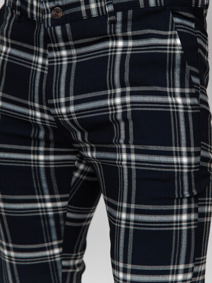 Uomo Pantaloni joggers a quadri Blu scuro Bolf 184144