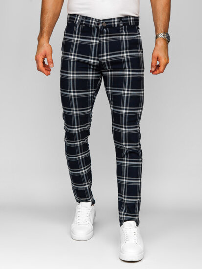 Uomo Pantaloni joggers a quadri Blu scuro Bolf 184144