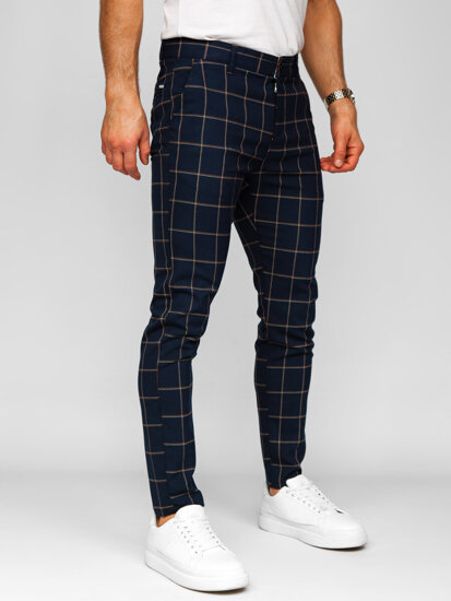 Uomo Pantaloni joggers a quadri Blu scuro Bolf 184177