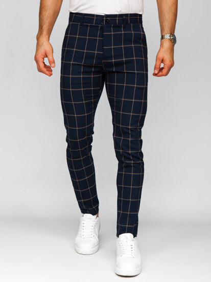 Uomo Pantaloni joggers a quadri Blu scuro Bolf 184177