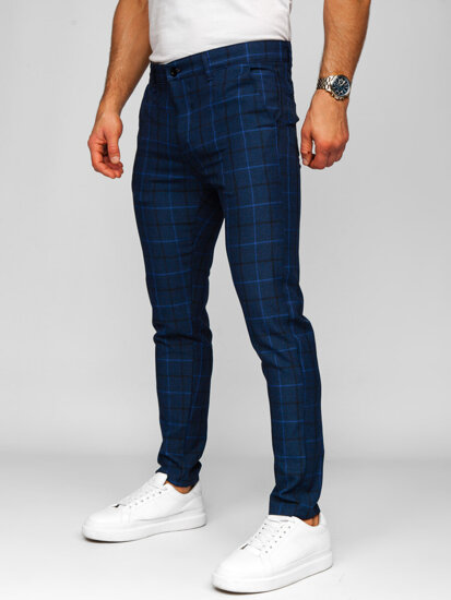 Uomo Pantaloni joggers a quadri Blu scuro Bolf 184195