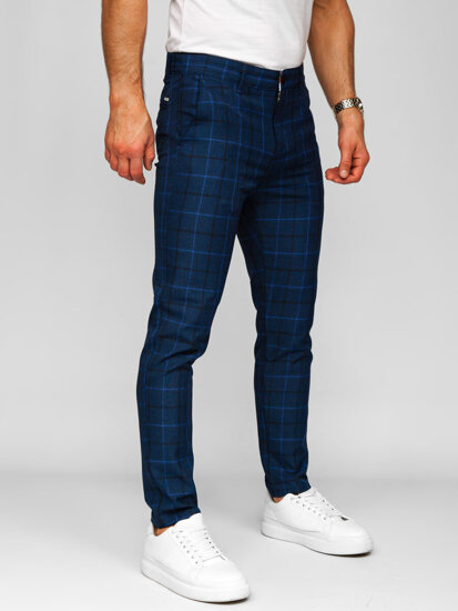 Uomo Pantaloni joggers a quadri Blu scuro Bolf 184195