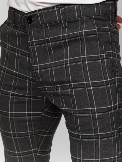 Uomo Pantaloni joggers a quadri Grafite Bolf 184168