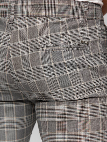 Uomo Pantaloni joggers a quadri Grigio Bolf 184171