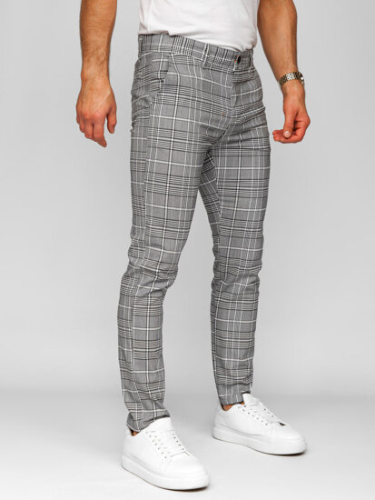 Uomo Pantaloni joggers a quadri Grigio Bolf 184176